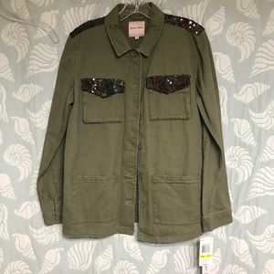 NWT Sequin Hearts | Sequin Detail Field Jacket